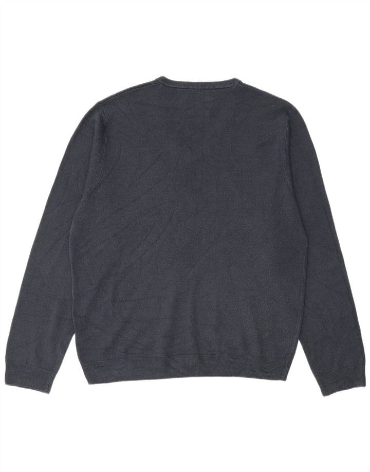 Maglione da uomo con scollo a V Marks & Spencer grande in acrilico blu navy