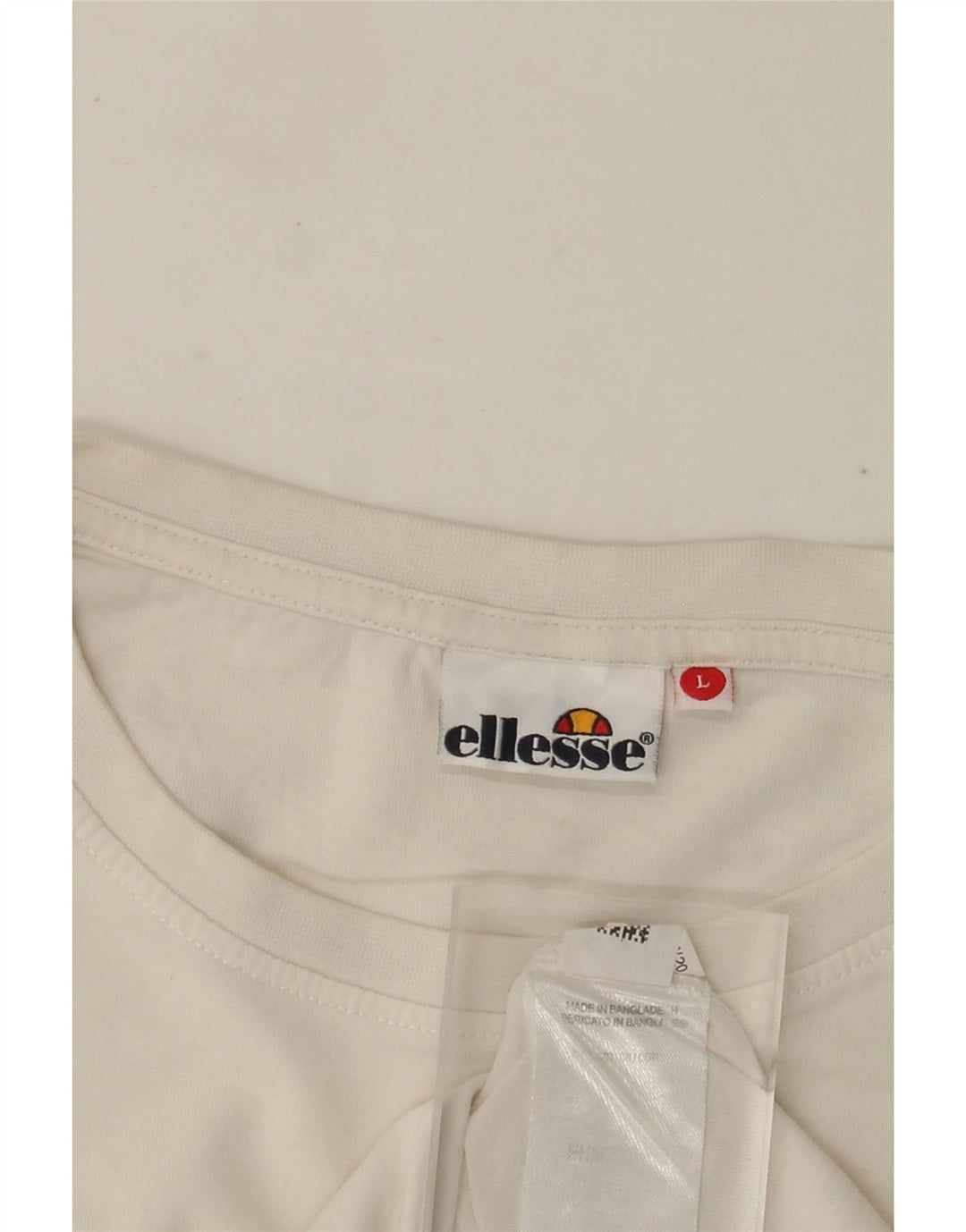 T-shirt grafica da uomo Ellesse Top grande in cotone bianco sporco