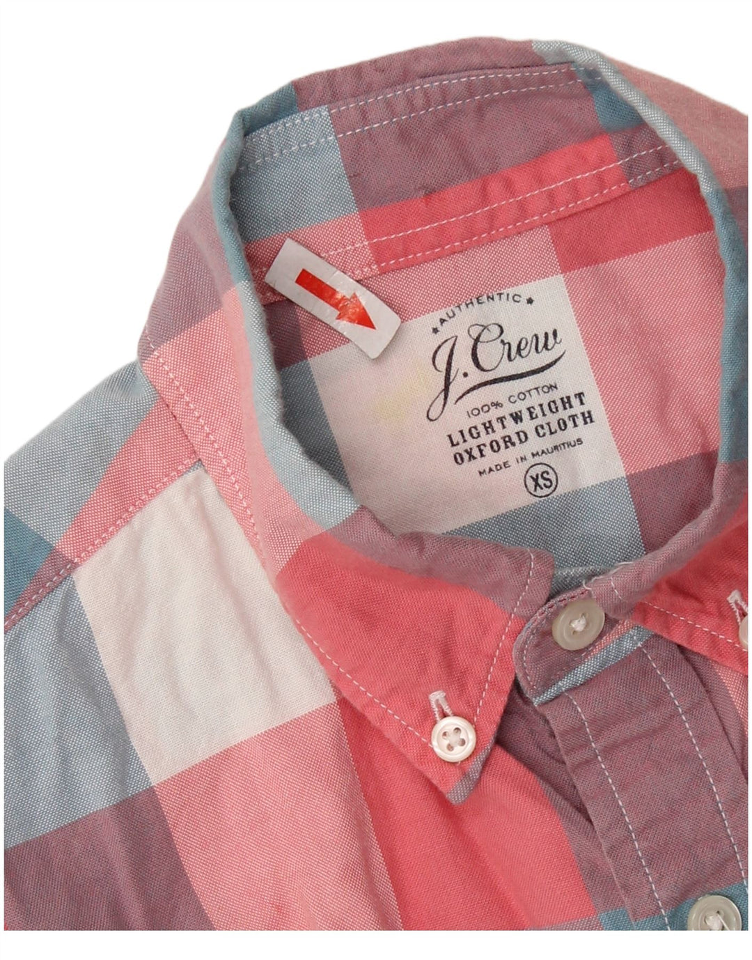 J. CREW Camicia a maniche corte da uomo XS in cotone a quadri multicolore