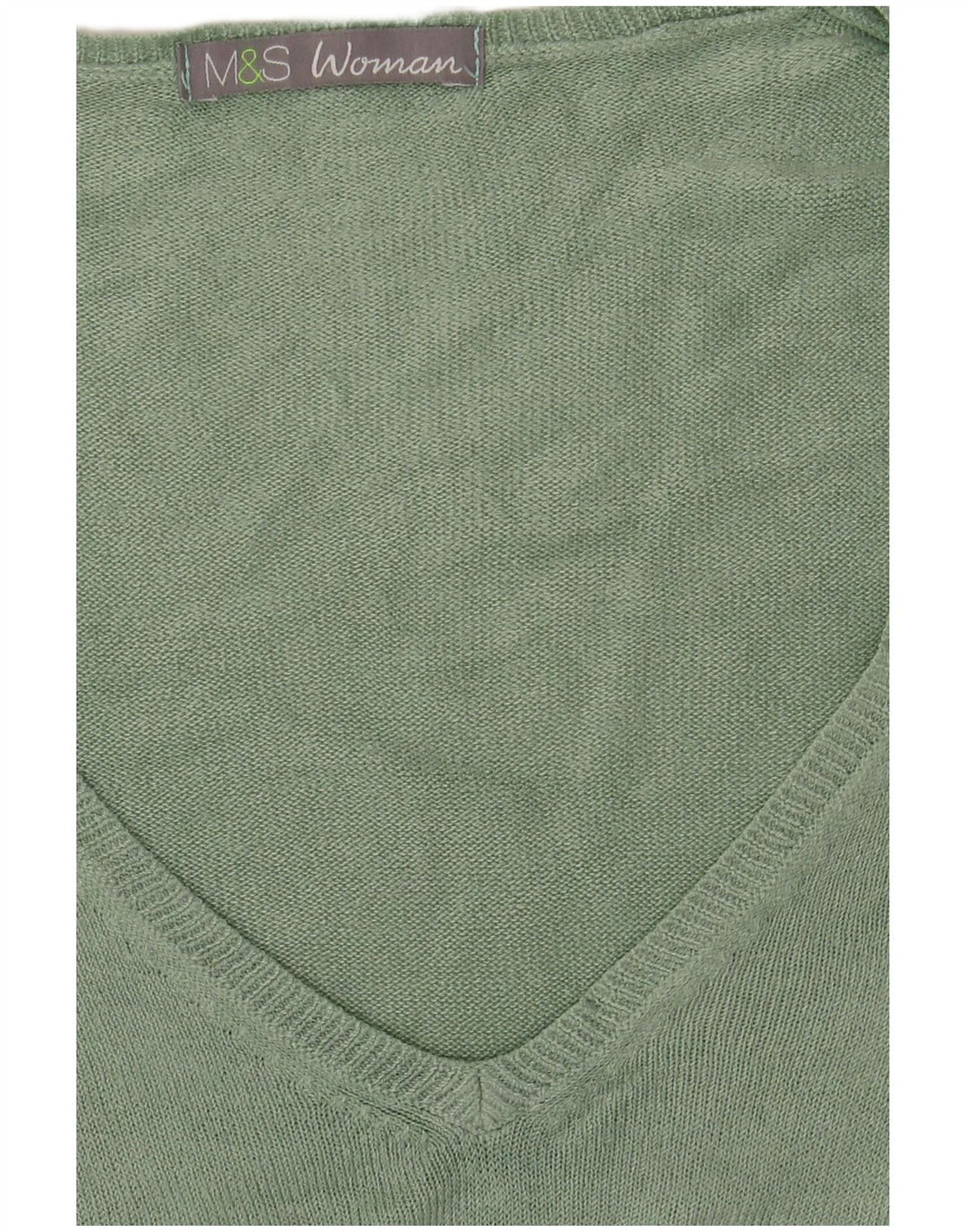 Maglione maglione con scollo a V da donna Marks & Spencer UK 12 Verde medio