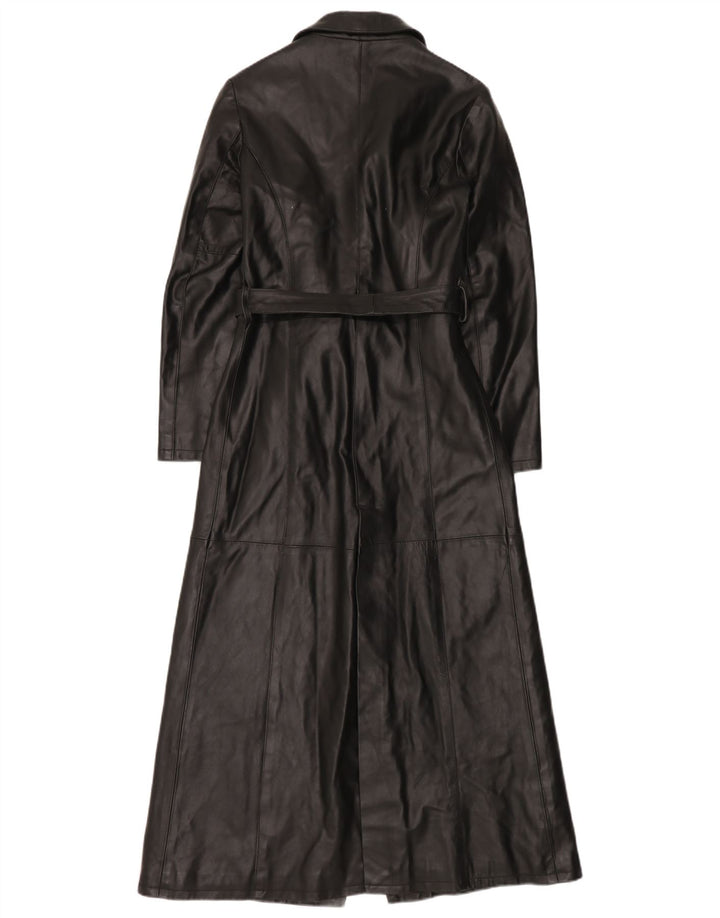 Lavorazione Artigianale Cappotto in Pelle da Donna IT 42 Medio Nero