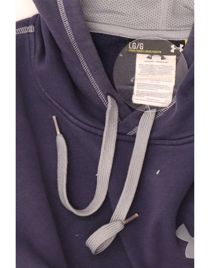 Felpa con cappuccio da uomo Under Armour grande in cotone blu navy