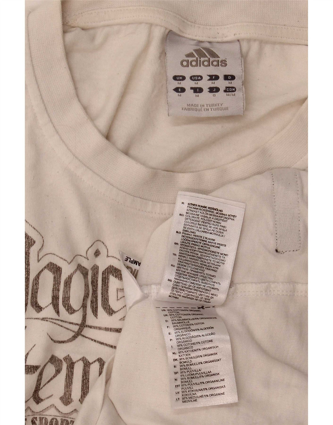 T-shirt grafica da uomo Adidas Top in cotone bianco medio