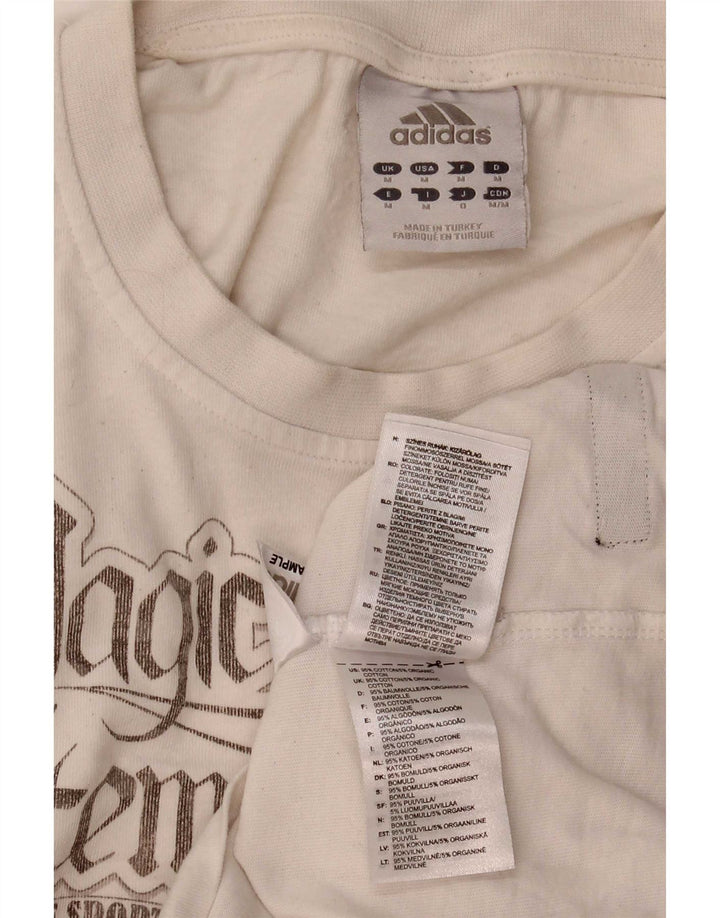 T-shirt grafica da uomo Adidas Top in cotone bianco medio