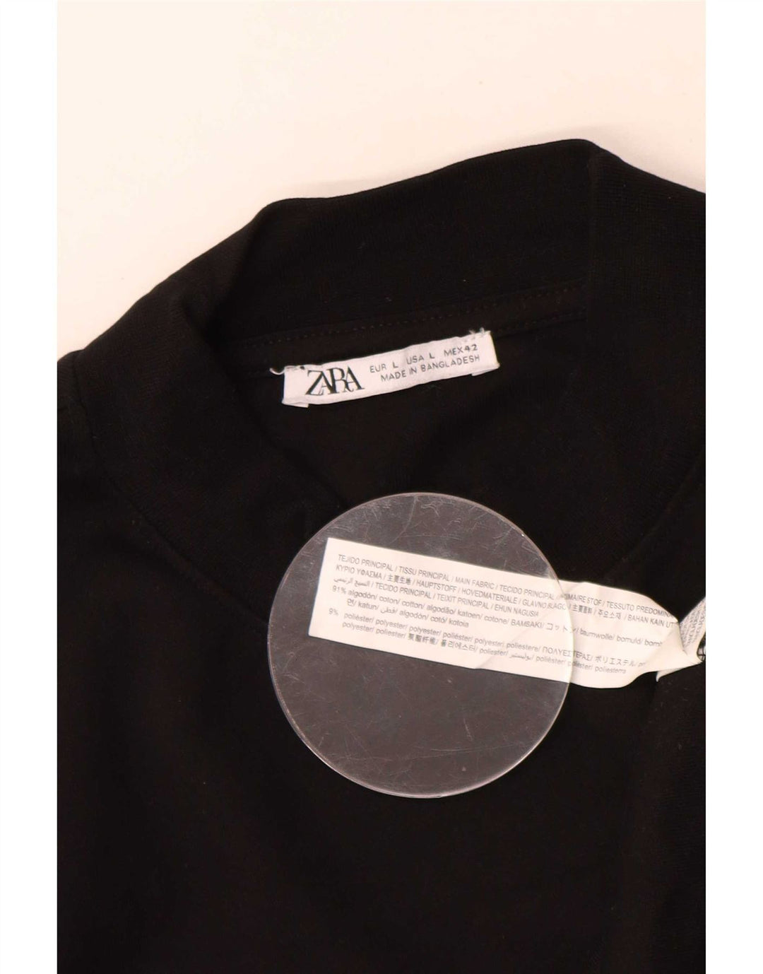 Felpa Zara Uomo Maglione Grande Cotone Nero