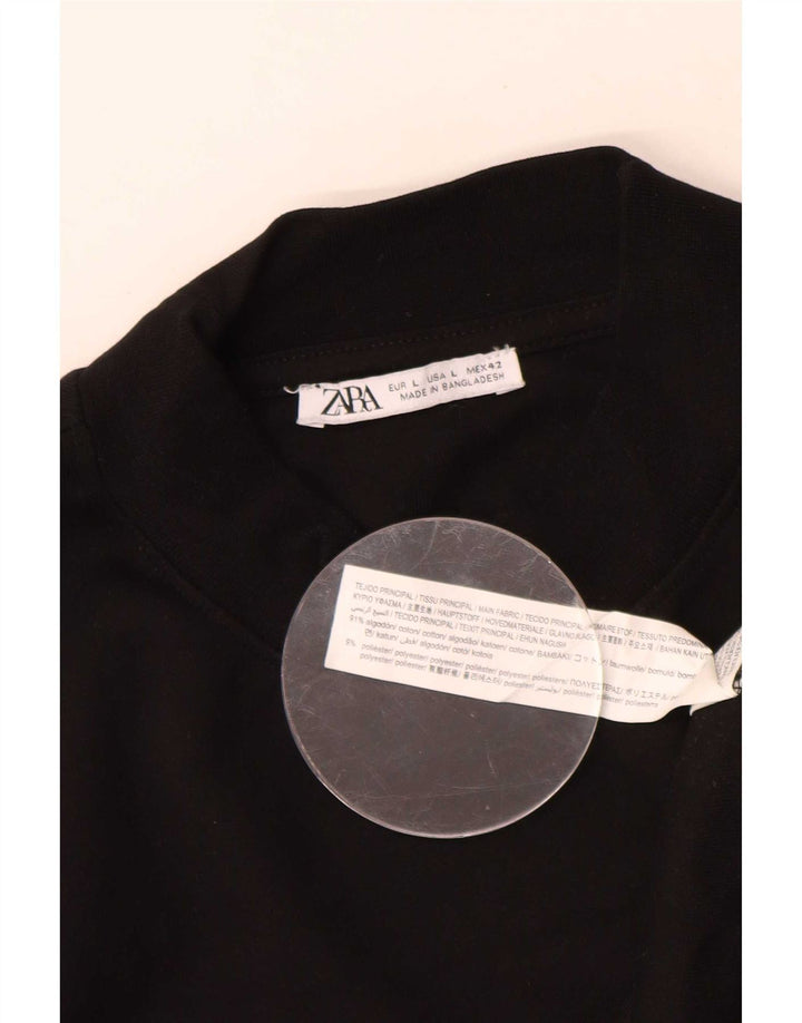 Felpa Zara Uomo Maglione Grande Cotone Nero