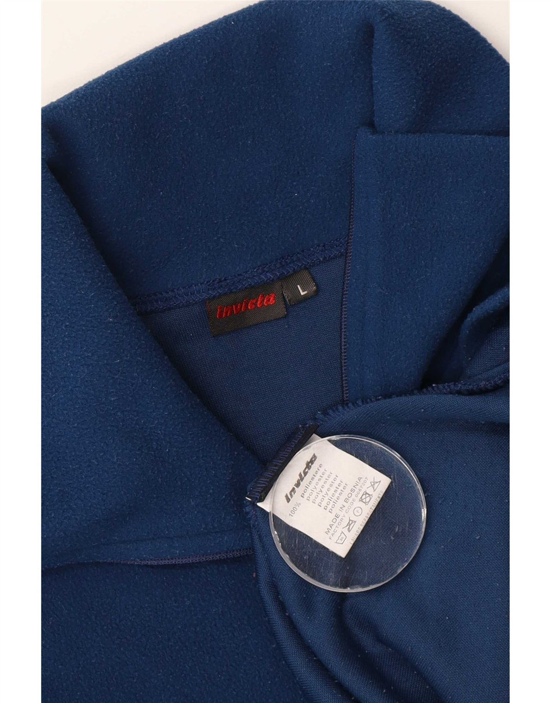 Maglione in pile da uomo Invicta con zip e collo, grande, in poliestere blu