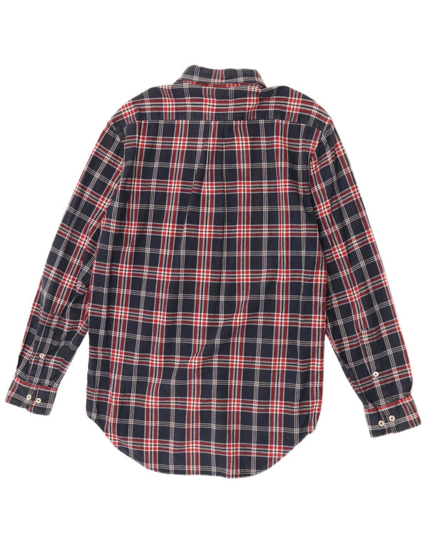 Fila Mens Flannel Shirt Large Navy Blue Check Cotton