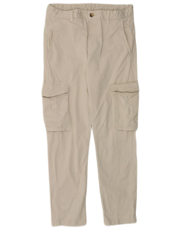 Pantaloni cargo slim da uomo Zara EU 38 Small W30 L28 cotone bianco sporco