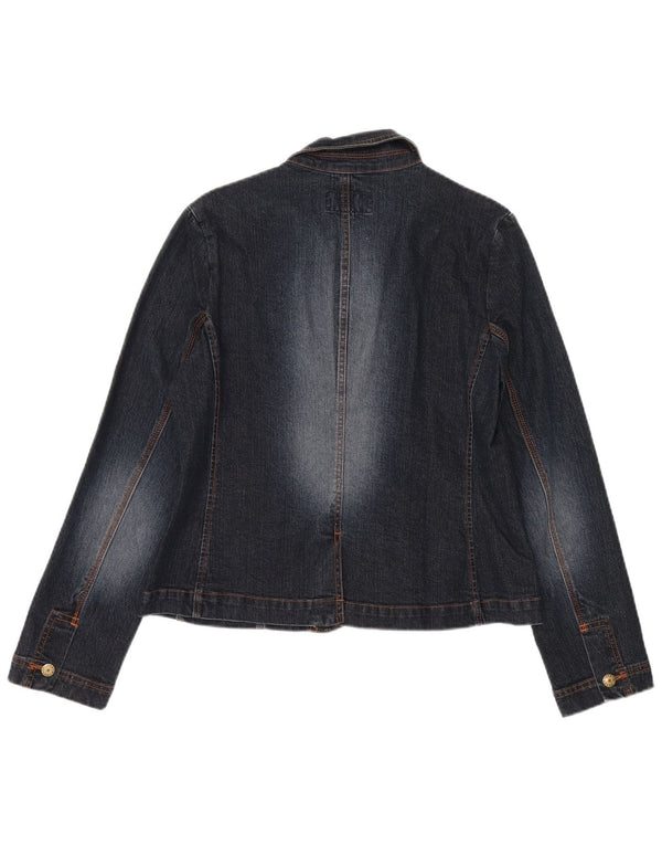 Phase Eight Womens 3 Button Blazer Jacket UK 14 Medium Navy Blue Cotton