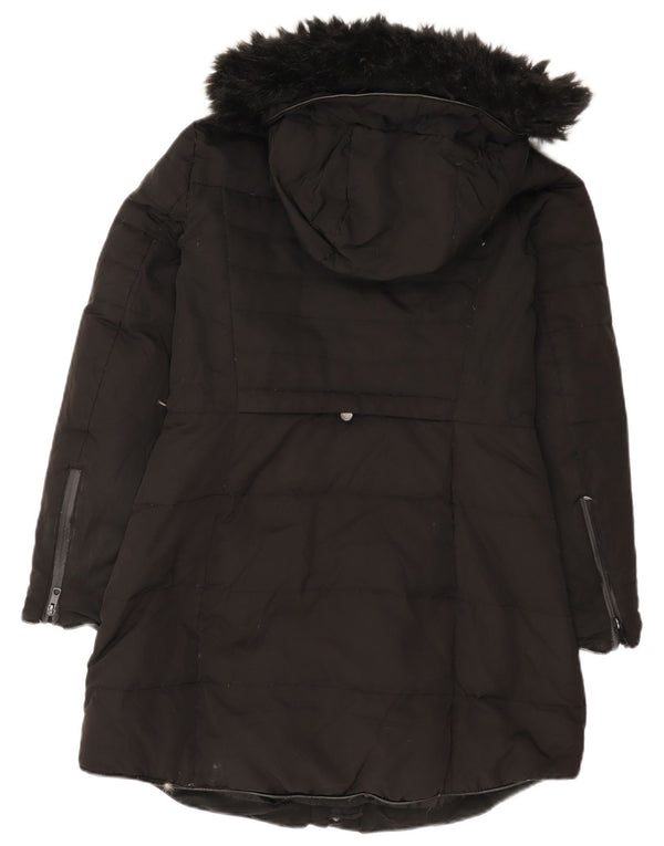 Cappotto imbottito con cappuccio da donna Zara UK 14 grande nero