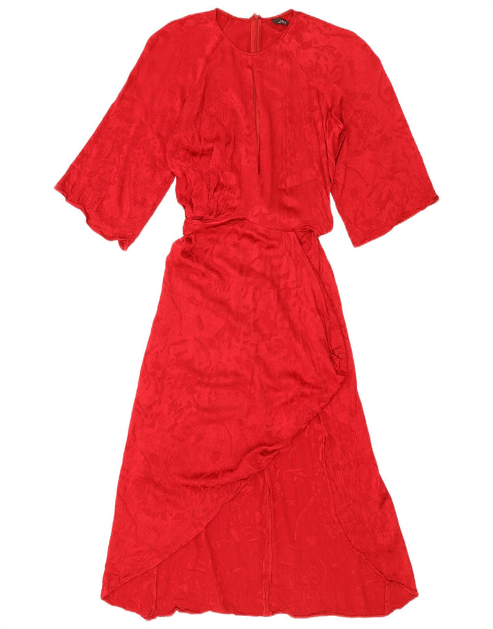 Vestito lungo Zara da donna UK 10 piccolo rosso in viscosa