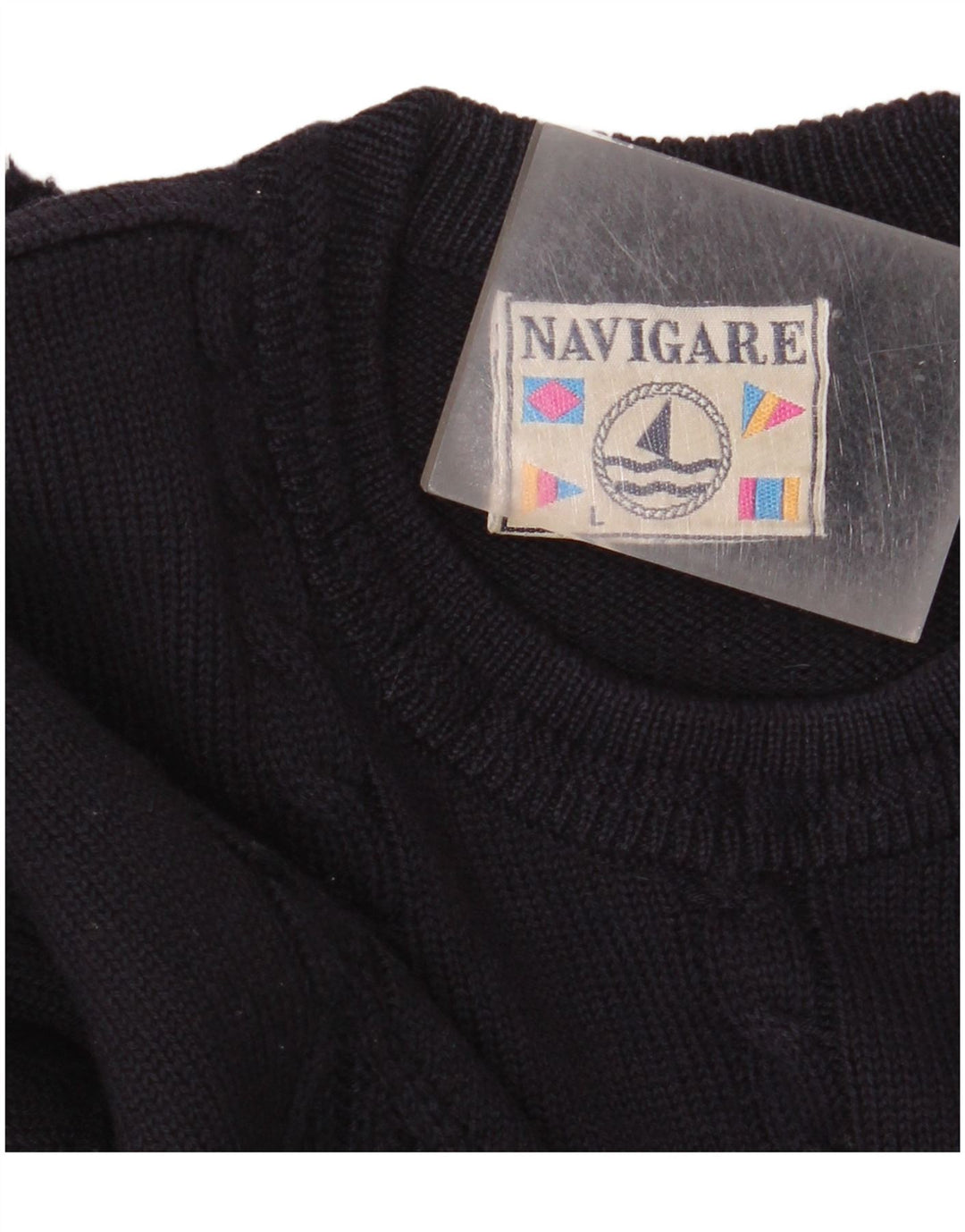 Maglione maglione girocollo da uomo Navigare grande blu navy a rombi/diamante