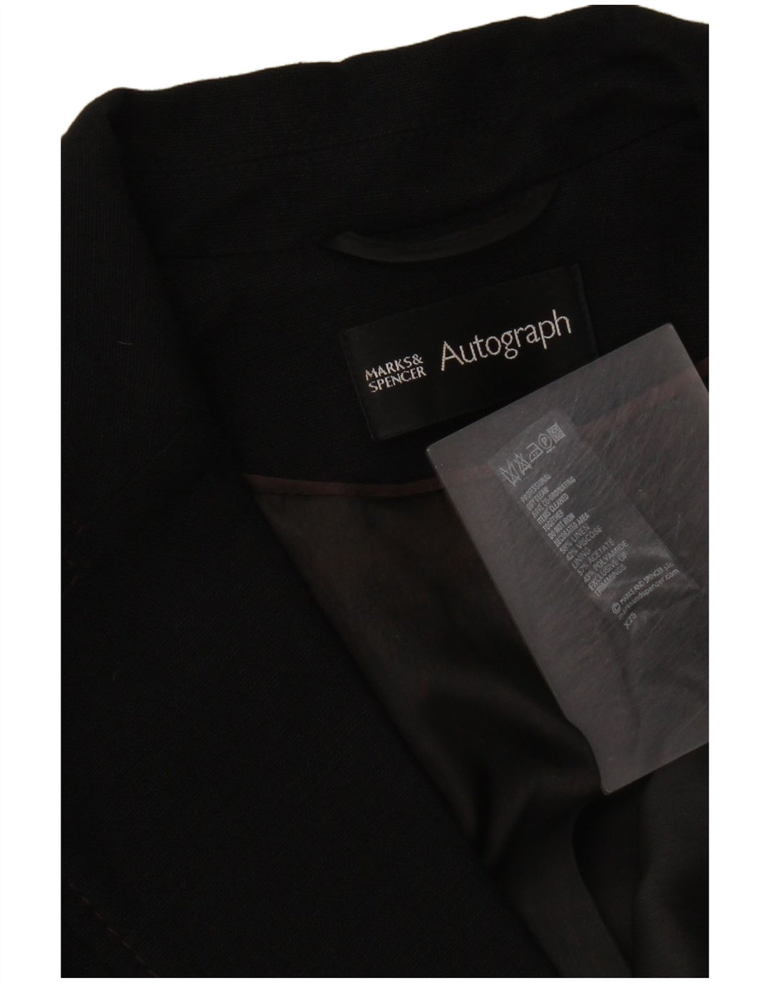 Giacca blazer autografa da donna Marks & Spencer UK 16 grande lino nero
