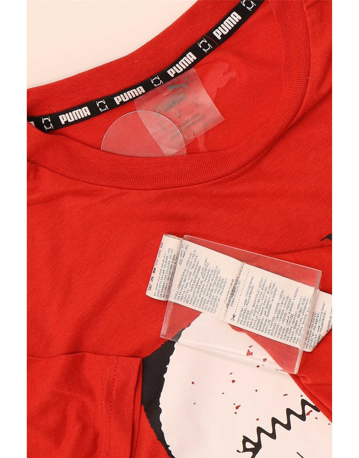 T-shirt grafica da uomo Puma Top piccola rossa in poliestere