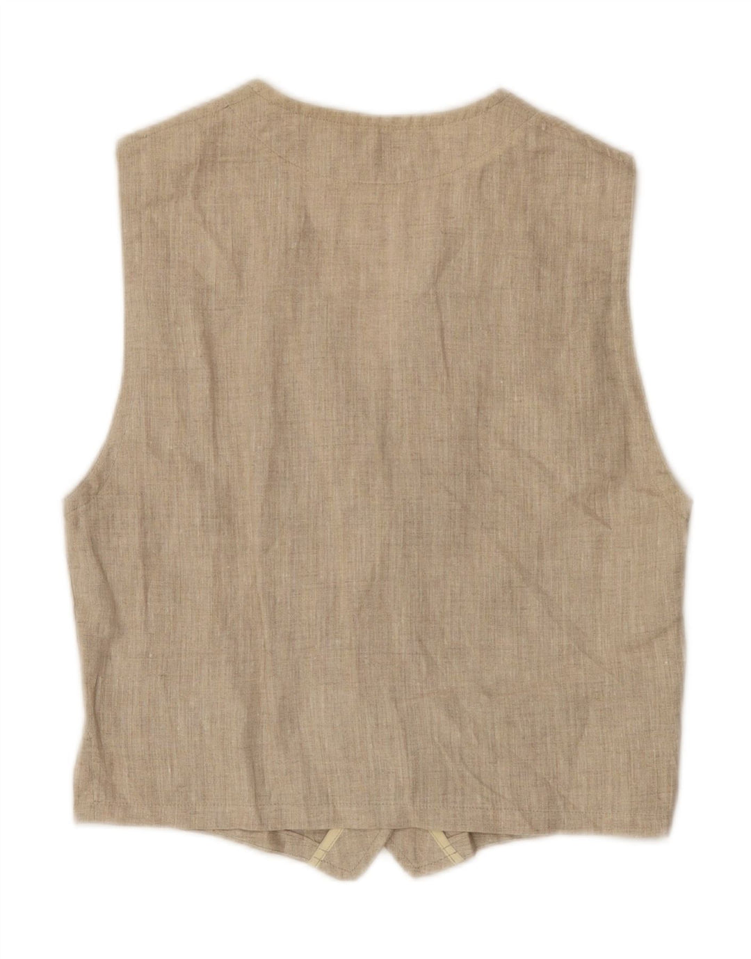 Gilet da donna vintage UK 8 piccolo lino beige