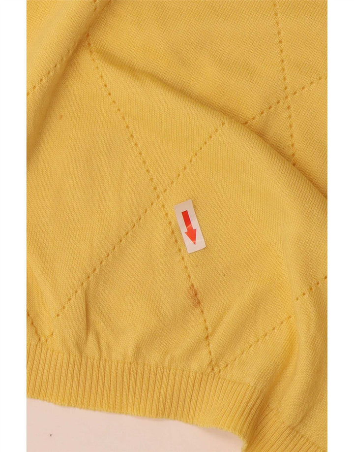 Maglione maglione girocollo da donna Luisa Spagnoli UK 14 giallo medio