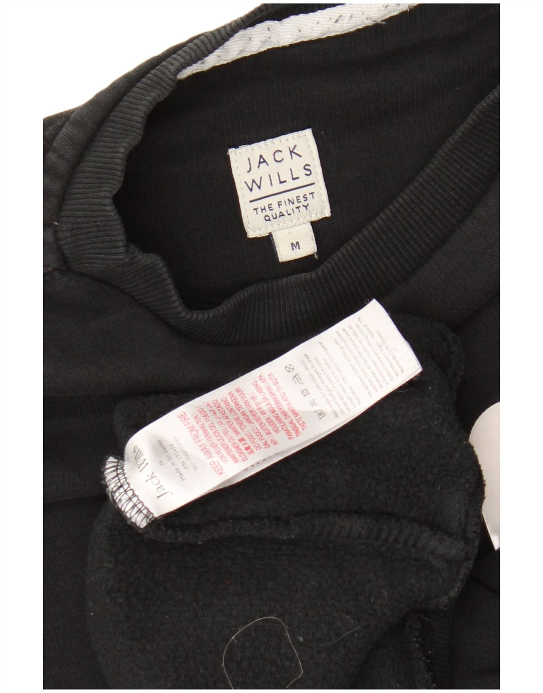 JACK WILLS Felpa grafica da uomo Maglione medio cotone nero