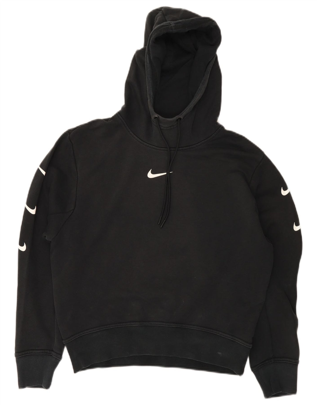Felpa con cappuccio grafica da donna Nike UK 14 cotone medio nero