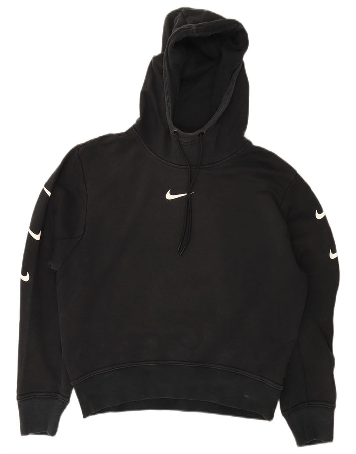 Felpa con cappuccio grafica da donna Nike UK 14 cotone medio nero