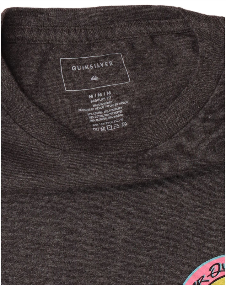 T-shirt grafica da uomo con vestibilità regolare Quiksilver, cotone grigio medio