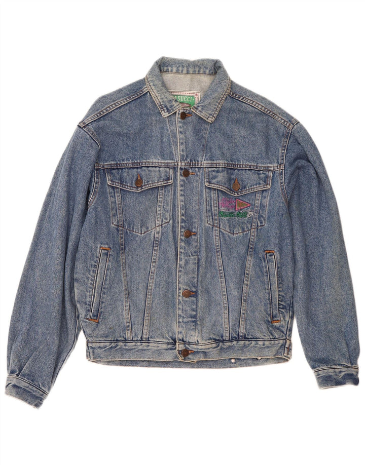 Giacca in denim da uomo Casucci UK 36 piccola in cotone blu