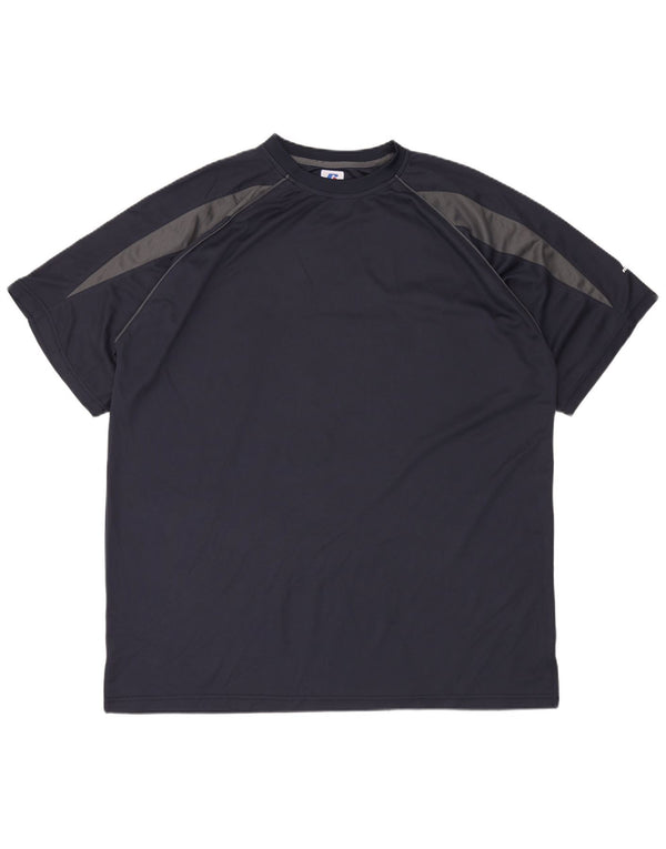 RUSSELL ATHLETIC T-shirt alta da uomo 2XL Poliestere color block blu navy