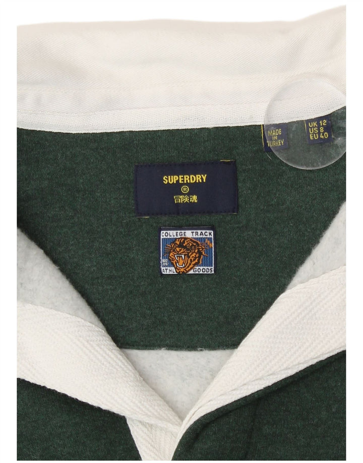 Felpa da donna con collo alto Superdry, maglione UK 12, colore verde medio