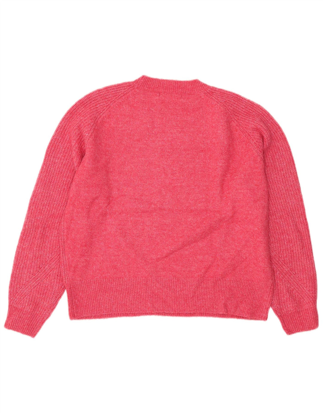 Maglione maglione girocollo da donna Marks & Spencer UK 14 rosa medio chiazzato