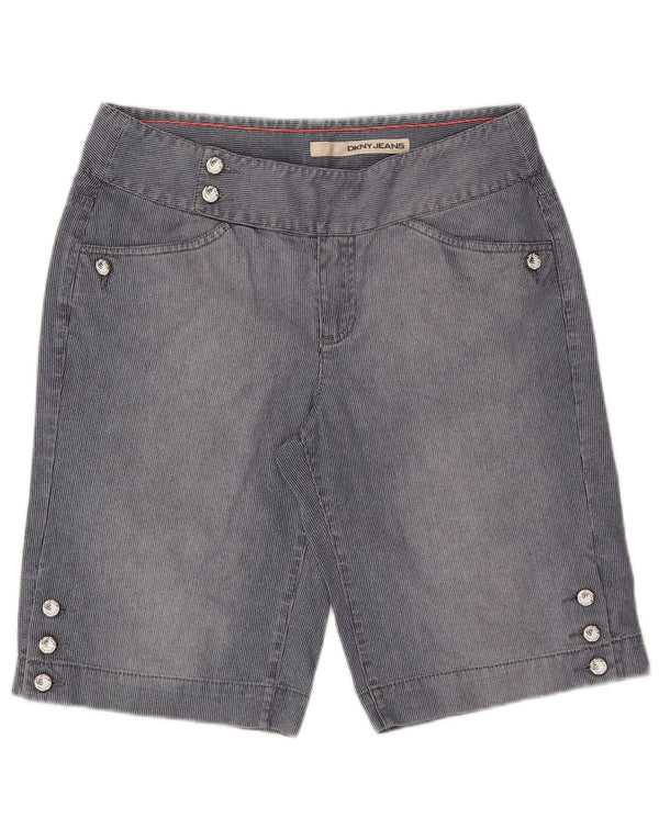 Pantaloncini casual da donna Dkny US 8 medi W31 cotone gessato blu navy