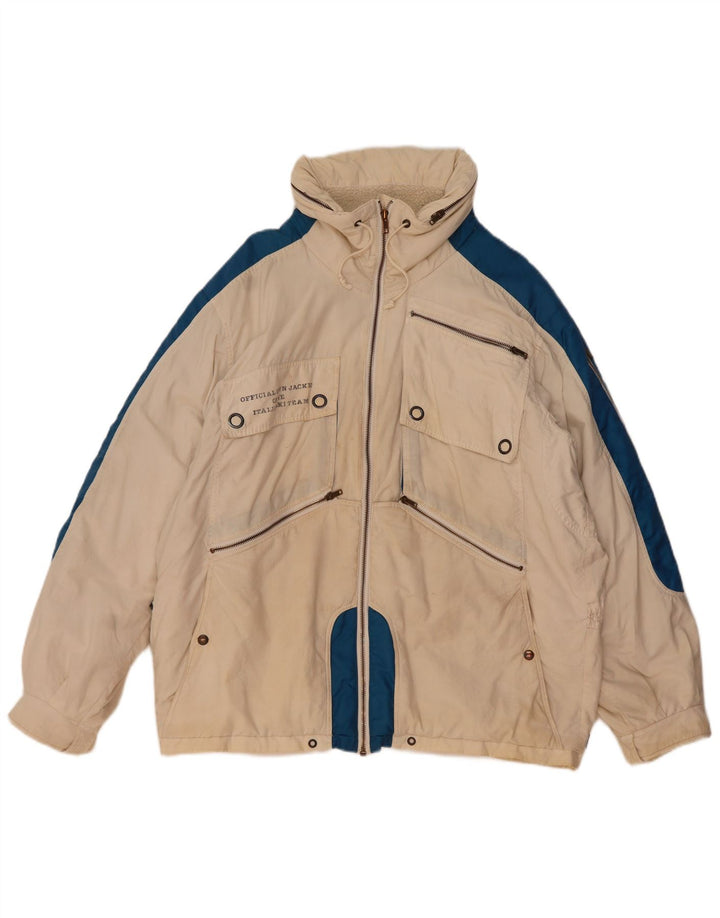 Giacca da sci oversize con cappuccio da uomo Colmar IT 50 Medium Off White Colourblock