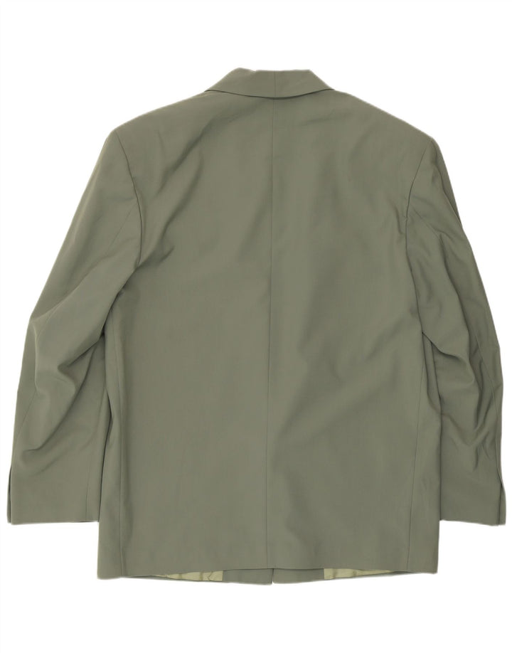Giacca blazer vintage da uomo a 1 bottone IT 52 XL acetato verde
