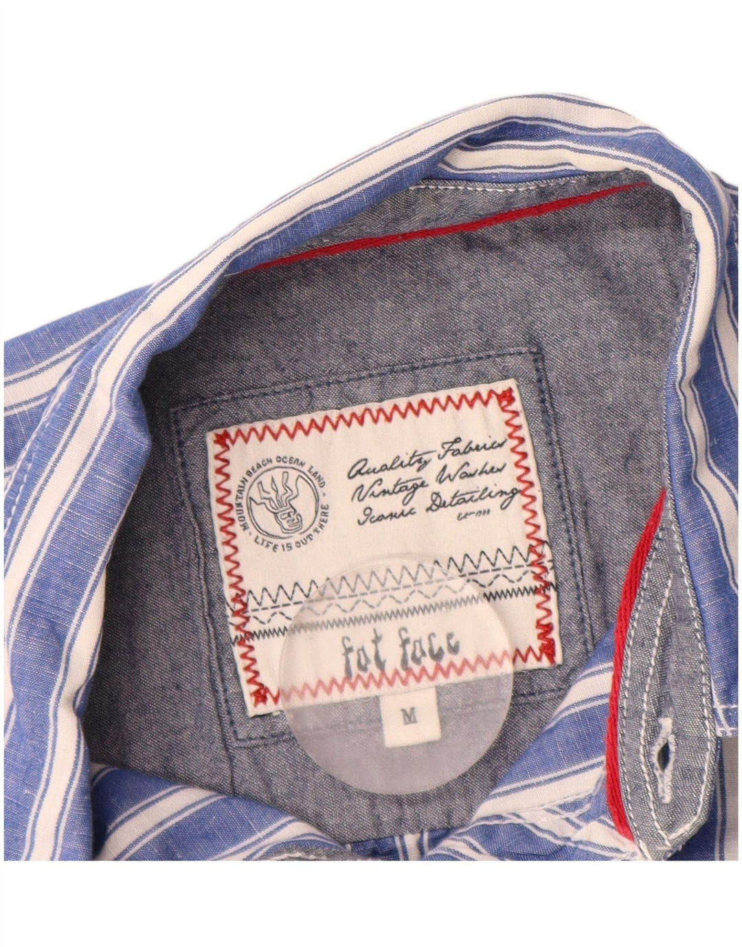 Camicia da uomo Fat Face a righe blu medio
