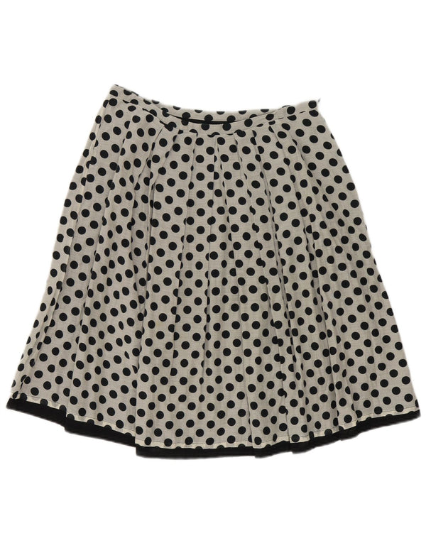 Gonna a trapezio da donna Benetton IT 42 media W30 cotone grigio a pois