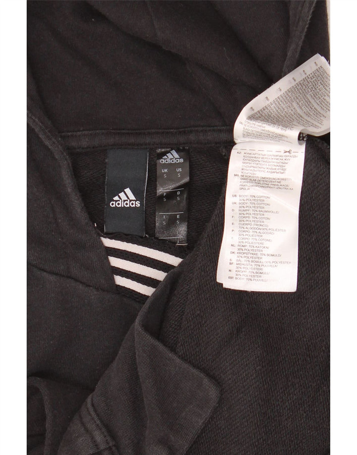 Felpa con cappuccio da uomo Adidas Small in cotone nero