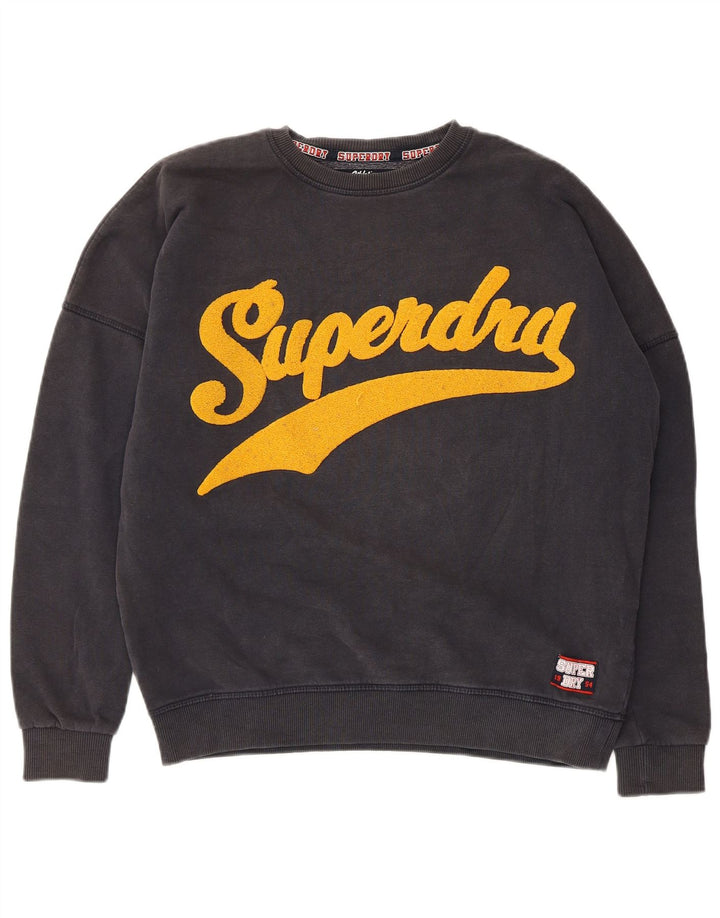 Felpa oversize grafica da uomo Superdry Maglione UK 8 Small Cotone grigio