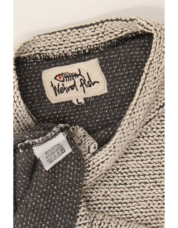 Maglione maglione girocollo da uomo Weird Fish grande cotone bianco sporco