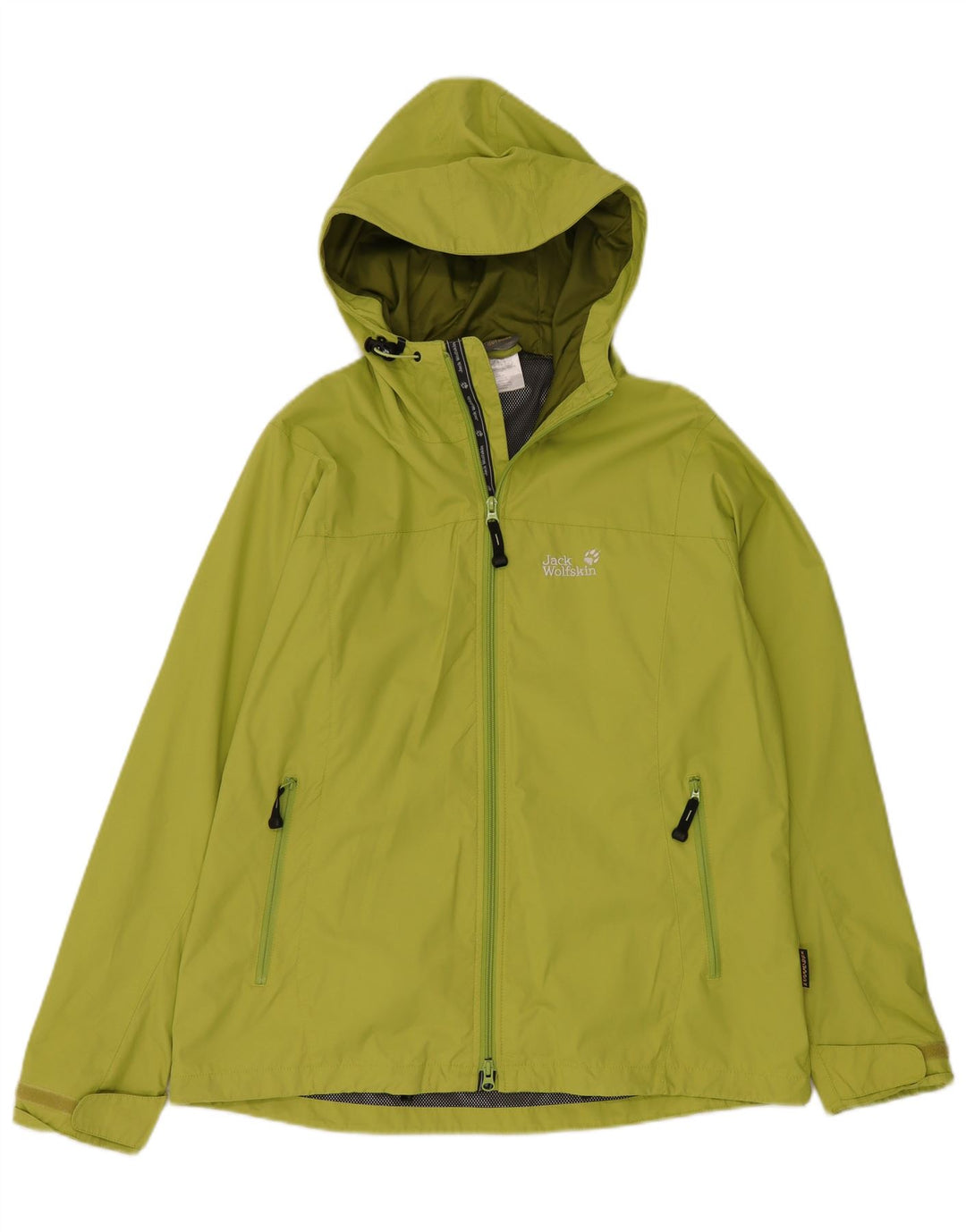 JACK WOLFSKIN Giacca antipioggia oversize da donna con cappuccio UK 16 Large Verde