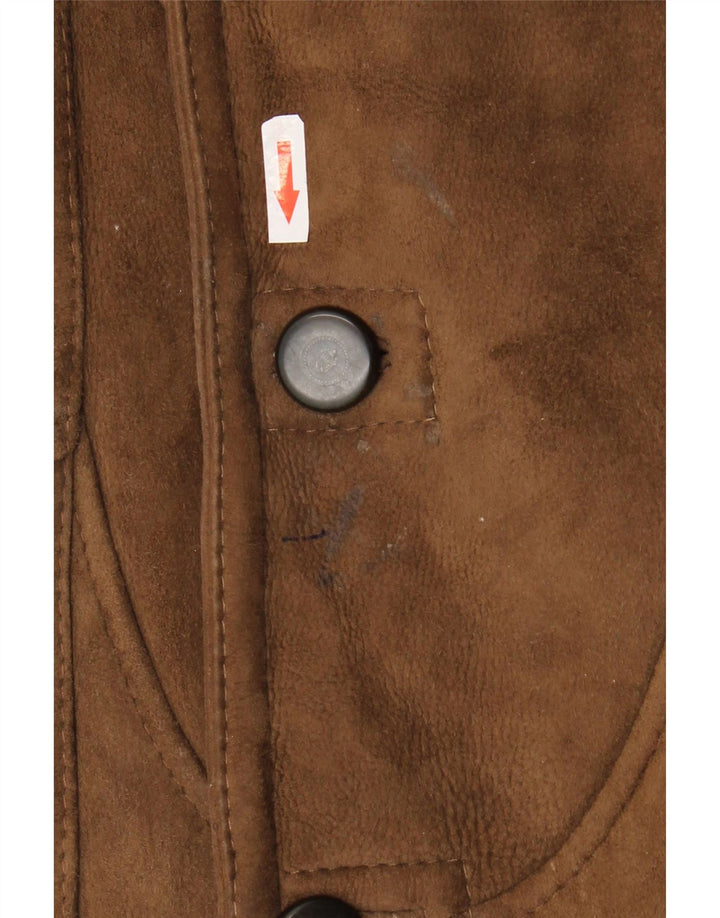 Giacca in shearling vintage da uomo UK 40 Shearling marrone grande