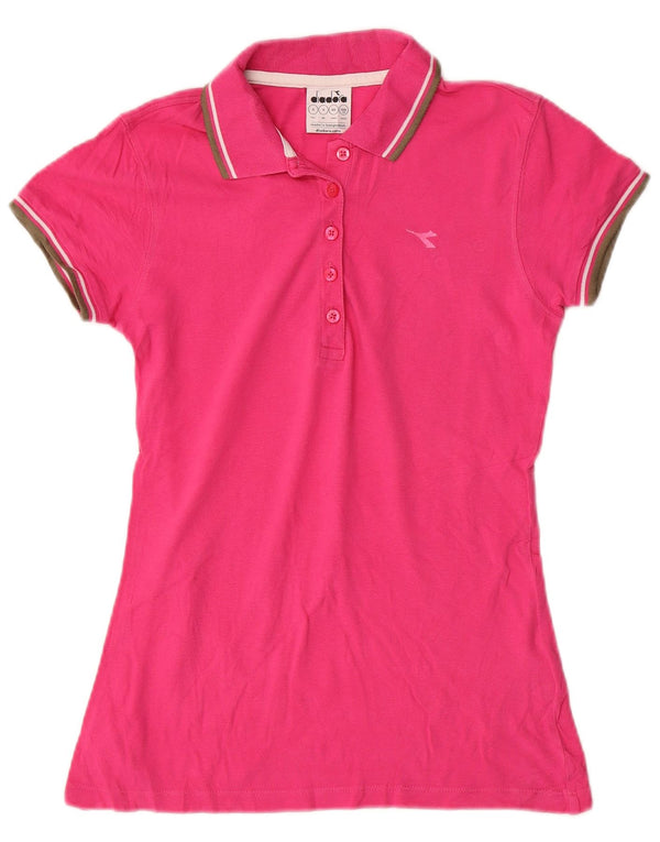 Polo Diadora Donna UK 10 Small Rosa Cotone