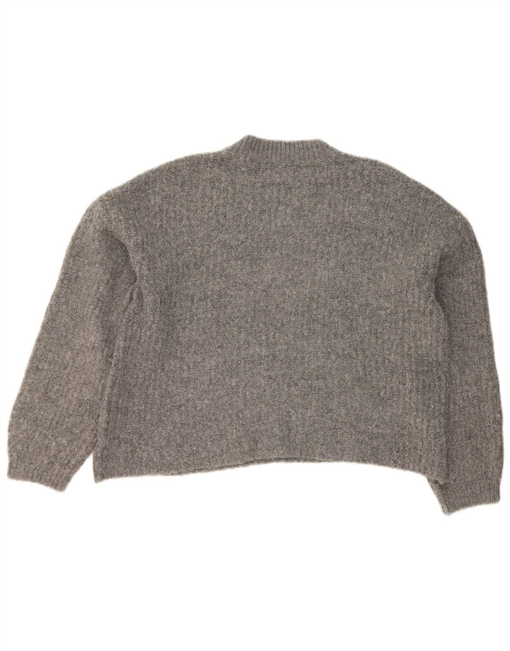 Maglione maglione girocollo corto da donna Marks & Spencer UK 14 grande grigio