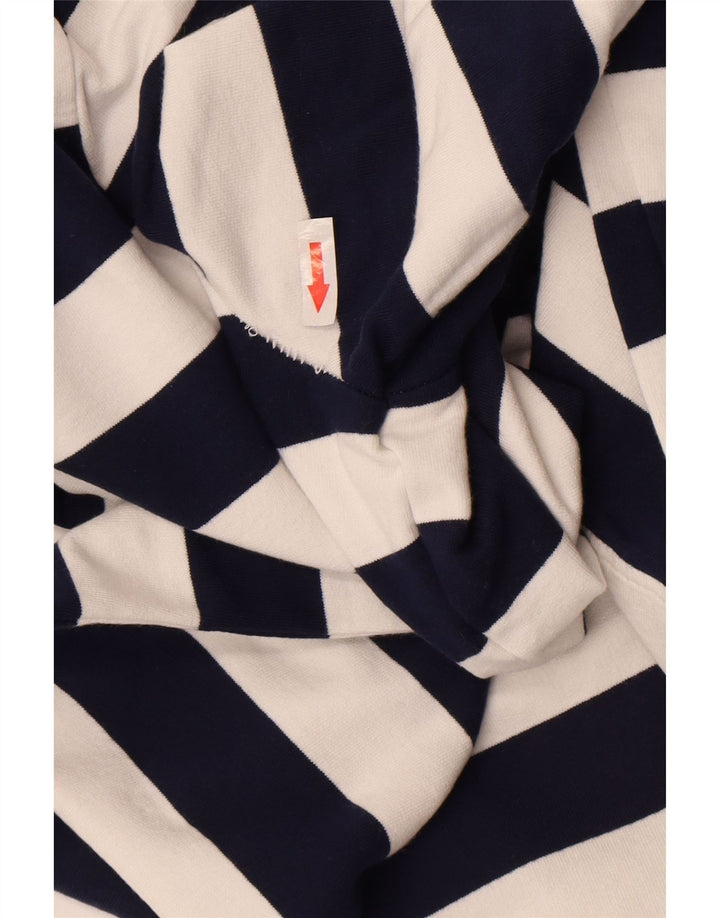 Joules Felpa da Donna con Collo a Bottoni Maglione UK 8 Small Blu Navy a Righe