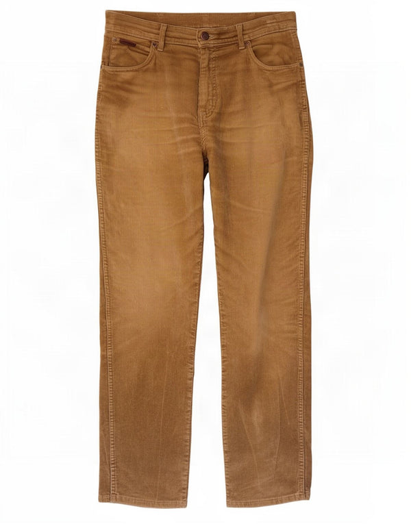 Pantaloni Wrangler da uomo in velluto a coste dritti elasticizzati Texas W34 L33 in cotone beige
