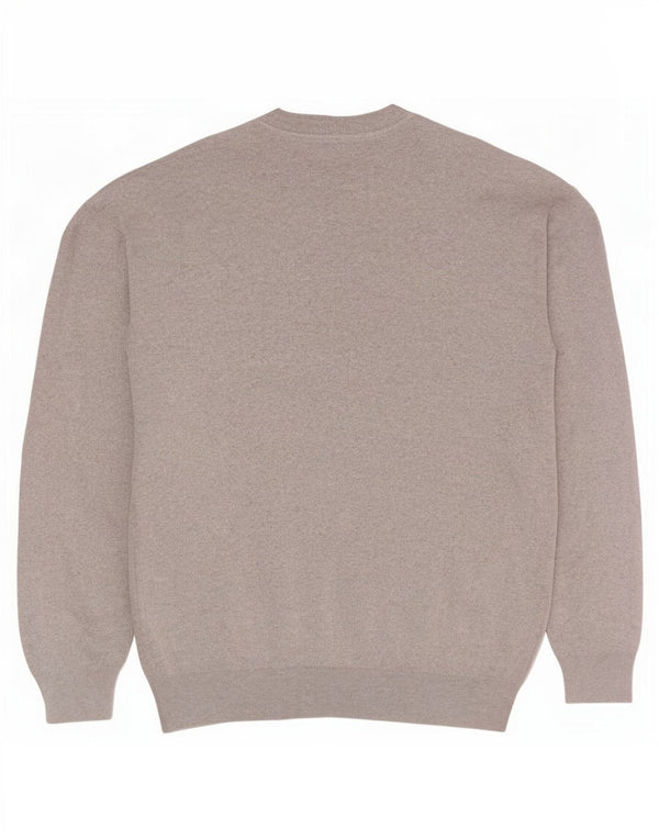 Zara Mens Crew Neck Jumper Sweater Large Grey Cotton