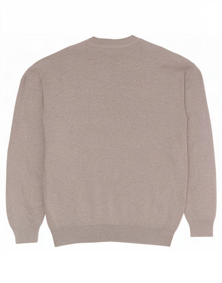 Maglione maglione girocollo da uomo Zara grande in cotone grigio