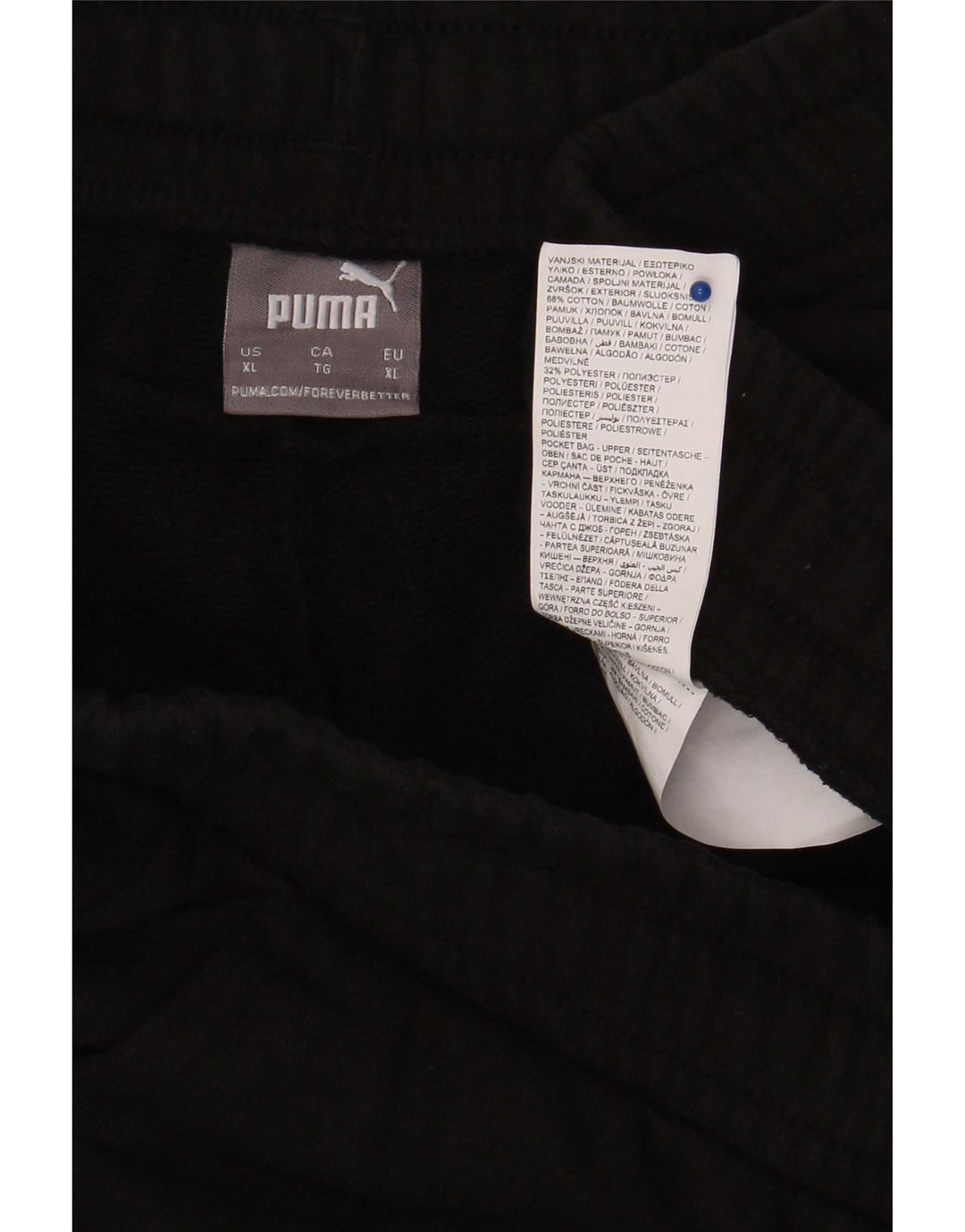Pantaloncini sportivi da uomo Puma XL in cotone nero