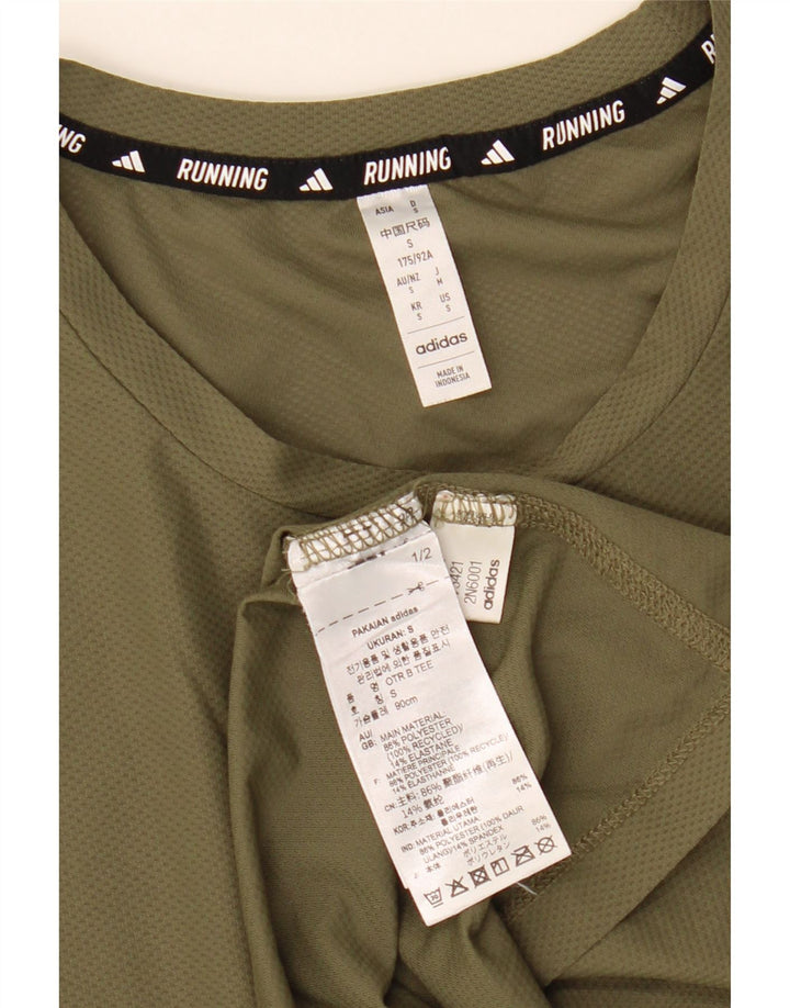 Maglietta Adidas da uomo Top Small in poliestere kaki