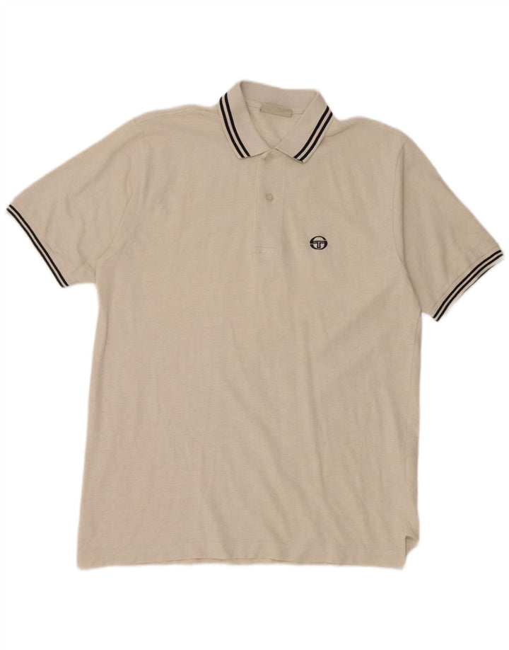 SERGIO TACCHINI Polo da uomo grande in cotone bianco sporco