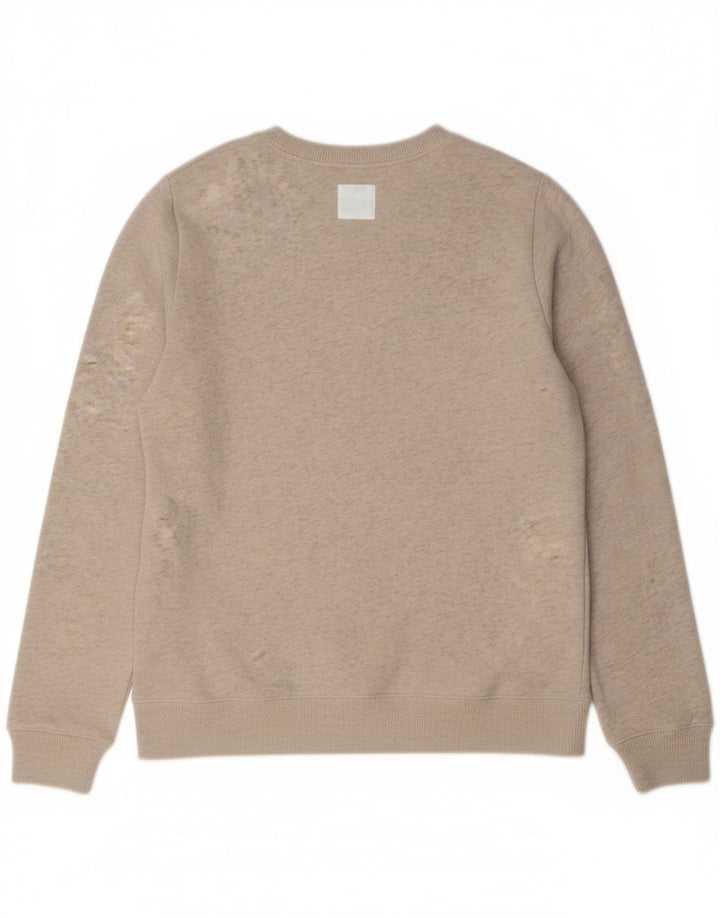 HOLLISTER Mens Graphic Sweatshirt Jumper Large Grey Flecked Cotton