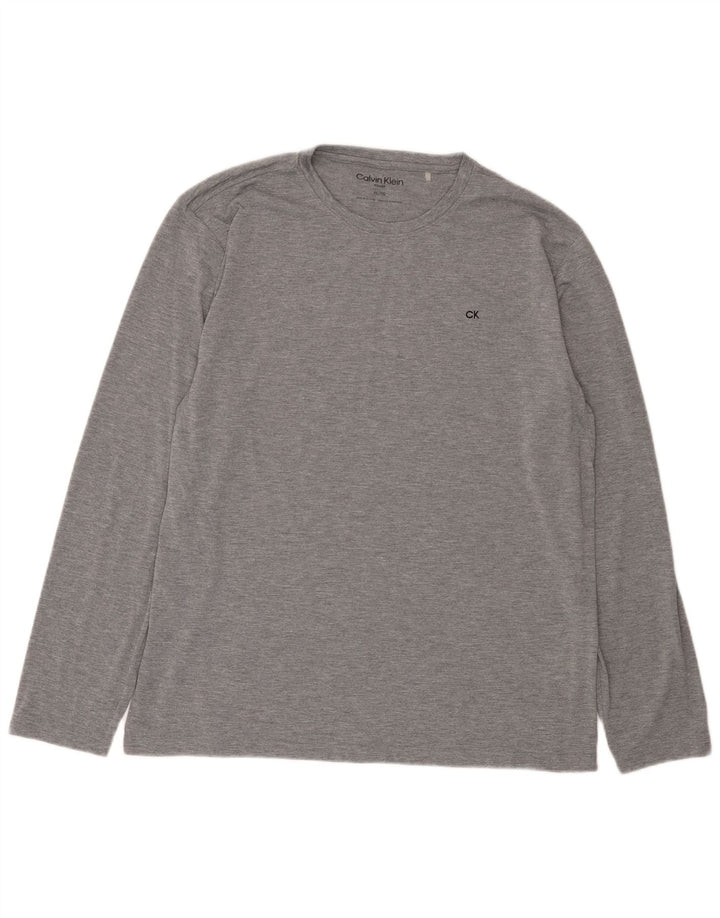 Calvin Klein Uomo Top Manica Lunga XL Grigio Poliestere